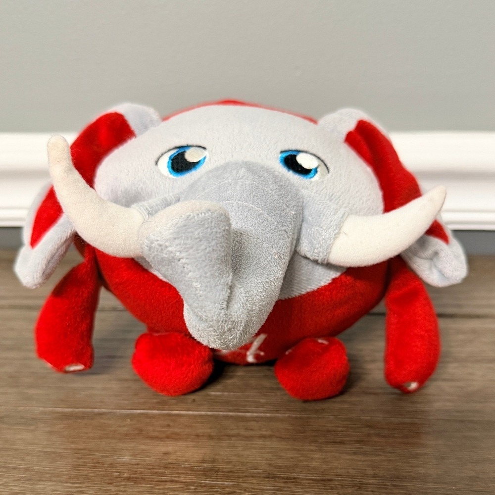 Alabama Crimson Tide Big Al Elephant Orbiez Plush Mascot Red Grey NCAA Football